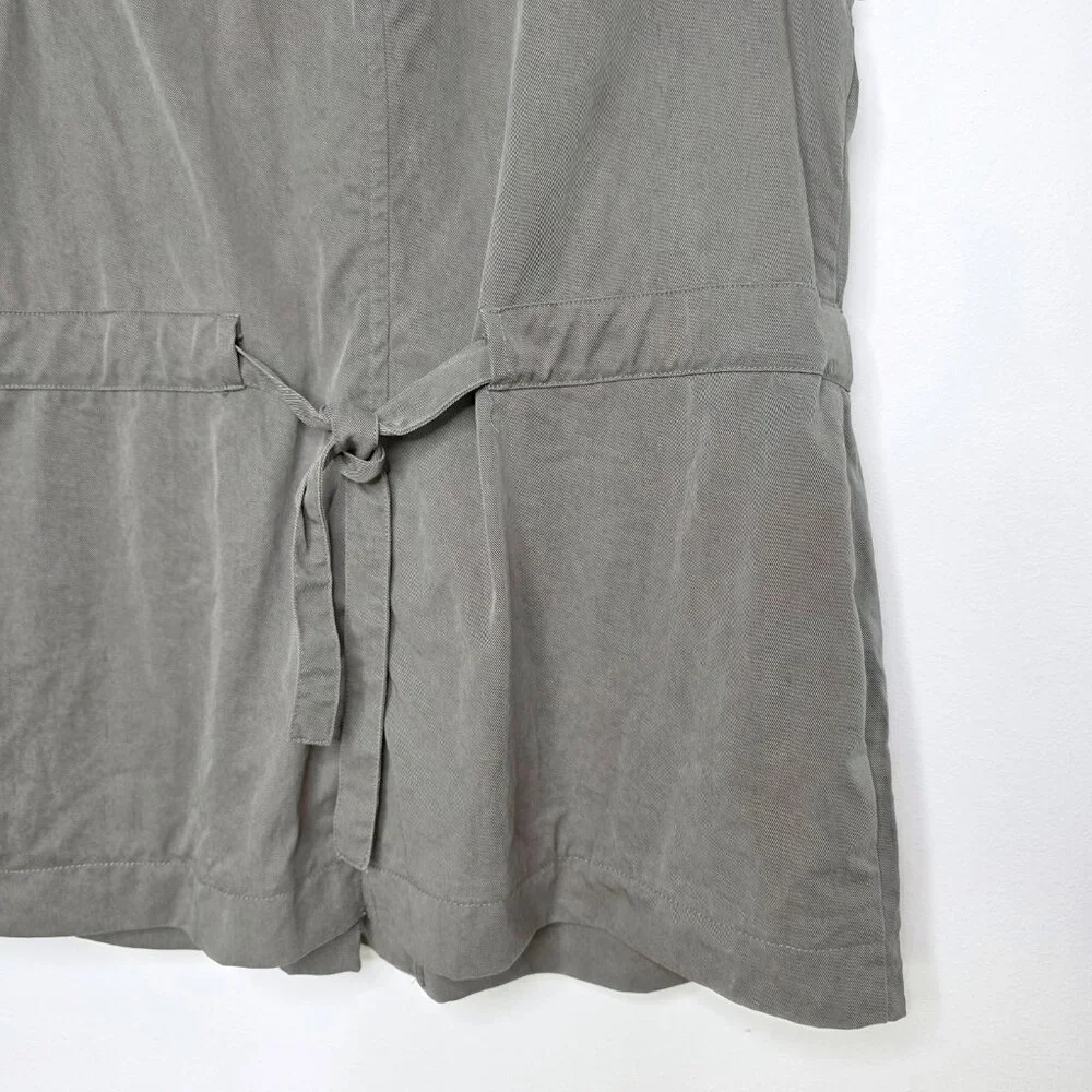Chico's 100% Lyocell Utility Vest Sleeveless Jacket Safari Coastal Green Size 1